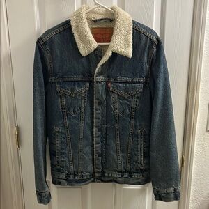 Levi's Women Blue Denim Jacket with Sherpa